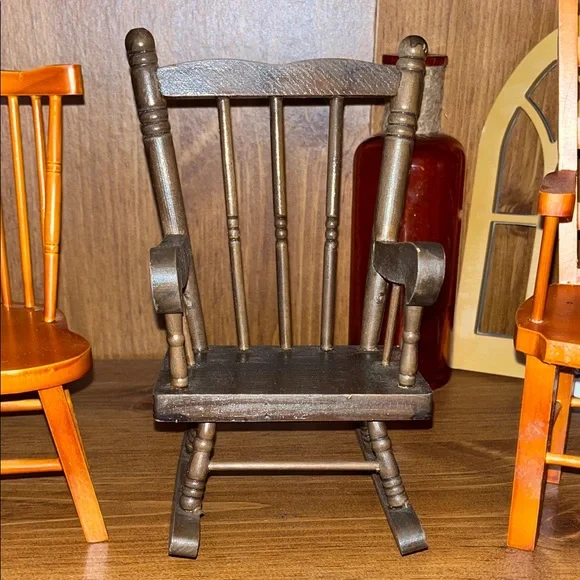 2 Miniature Wooden Chair Set - Multicolor - Picture 3 of 6